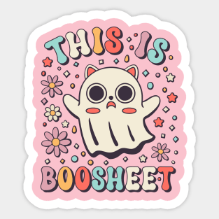 This is Boosheet Cute Cat Ghost Hallowen Pun Sticker